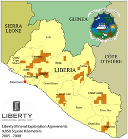Liberty Mineral Exploration Licenses October 26 2005 following delineation process
