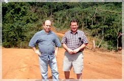 Tony Leblanc Liberia GM and Greg Nowak CPG Regional Exploraiton mgr for Liberia inspecting completion of the road to Belefuani / Toto Range prospect