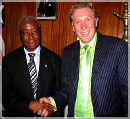 Len Lindstrom with the Vice President of Liberia, the Honorable Joseph Boakai