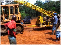 Moving the rig for the next target hole / Mandingo Hill