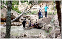 Alluvial workings / Mafic
