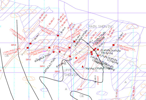 Drill Plan on main showing / Silver Lynx